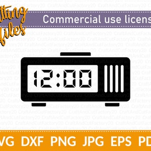 Digital alarm clock SVG. Electronic clock File. Vintage alarm clock Cut File. Instant Download. SVG, DXF for Cricut, Silhouette