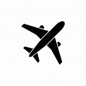 以下が含まれることがあります： 翼と尾翼を備えた黒い飛行機のシルエット。旅行をテーマにしたデザインに適しています。この画像は、航空機のシンプルなグラフィック表現です。