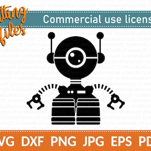 Robot SVG. Android Cutting File. Vintage cyborg Cut File. Instant Download. SVG, DXF for Cricut, Silhouette