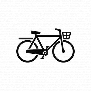 Urban bicycle SVG. Bike with basket Cutting File. Vehicle Cut File. Instant Download. SVG, DXF for Cricut, Silhouette