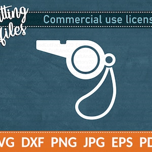 Referee whistle SVG. Sport judge equipment Cutting File. Police tool Cut File. Instant Download. DXF for Cricut, Silhouette