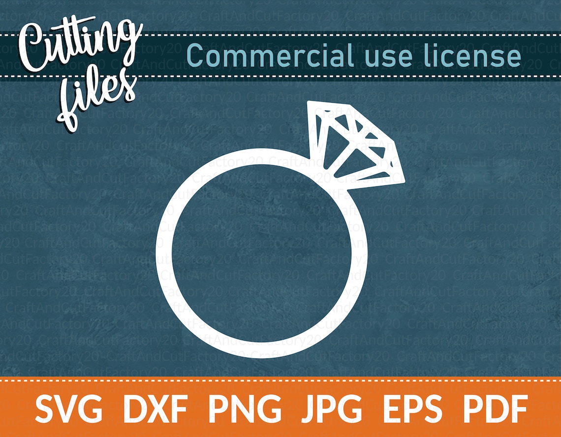 Diamond Ring SVG. Wedding Ring Cutting File. Cut File. Engagement Ring