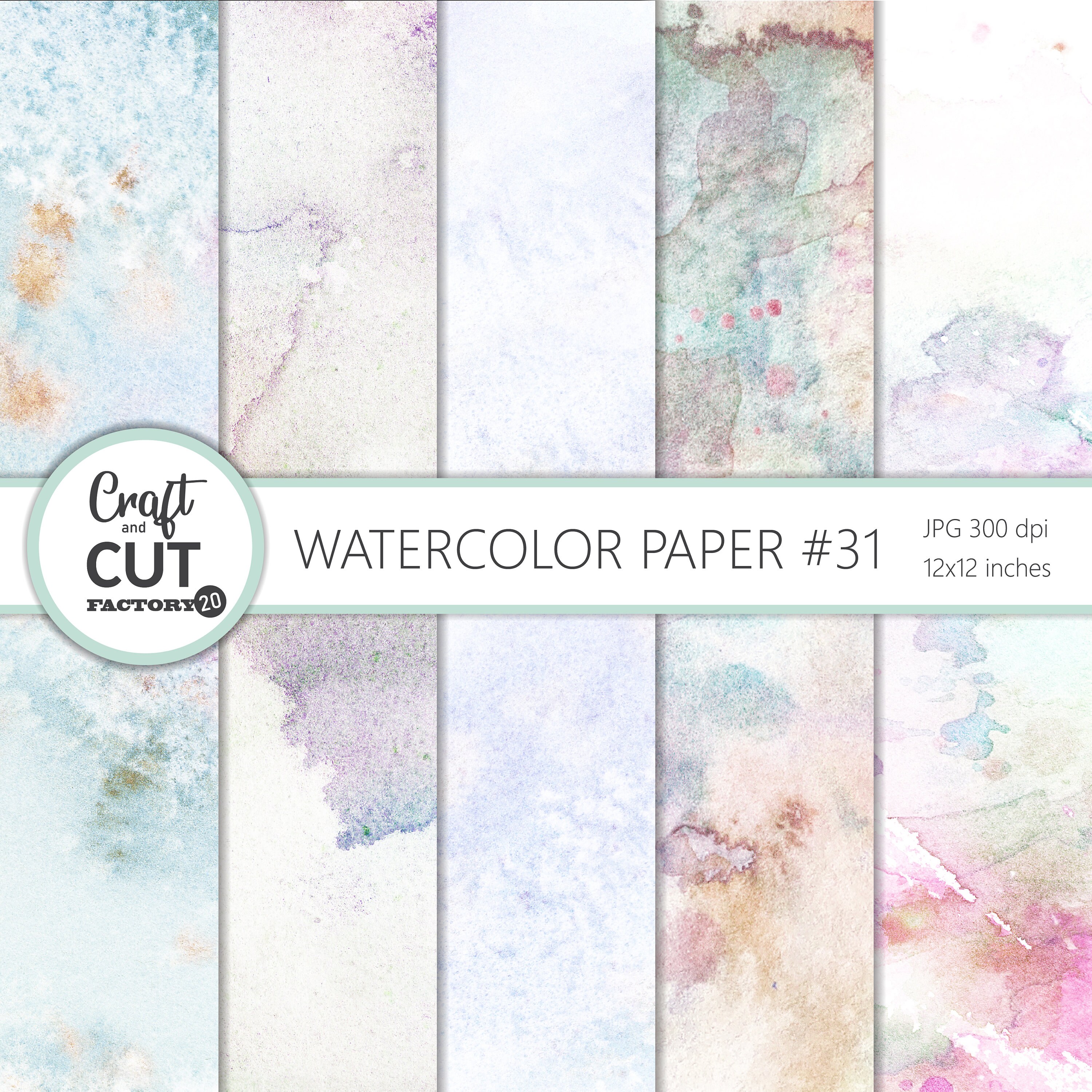 Watercolor Digital Paper 31 Watercolor Textures Watercolor Etsy