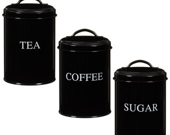 black tea coffee sugar pots