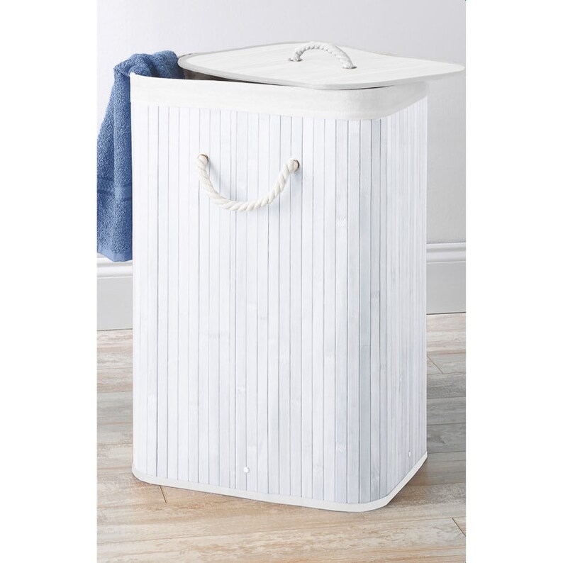 Eco-Friendly Bamboo Laundry Hamper Bag Basket With While ...