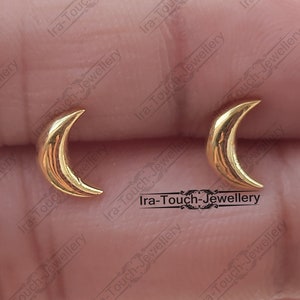 Sterling Silver Stud Earrings Jewelry,Moon Earring Charms,1 Piece Dainty Moon Gold For Women,Gold Minimal Stud Earring, Birthday Gift.