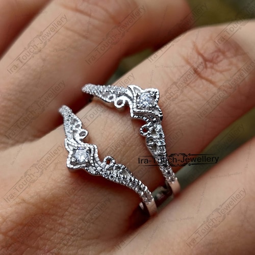 Enhancer Ring Princess Diamond Band Enhancer Ring White Gold - Etsy