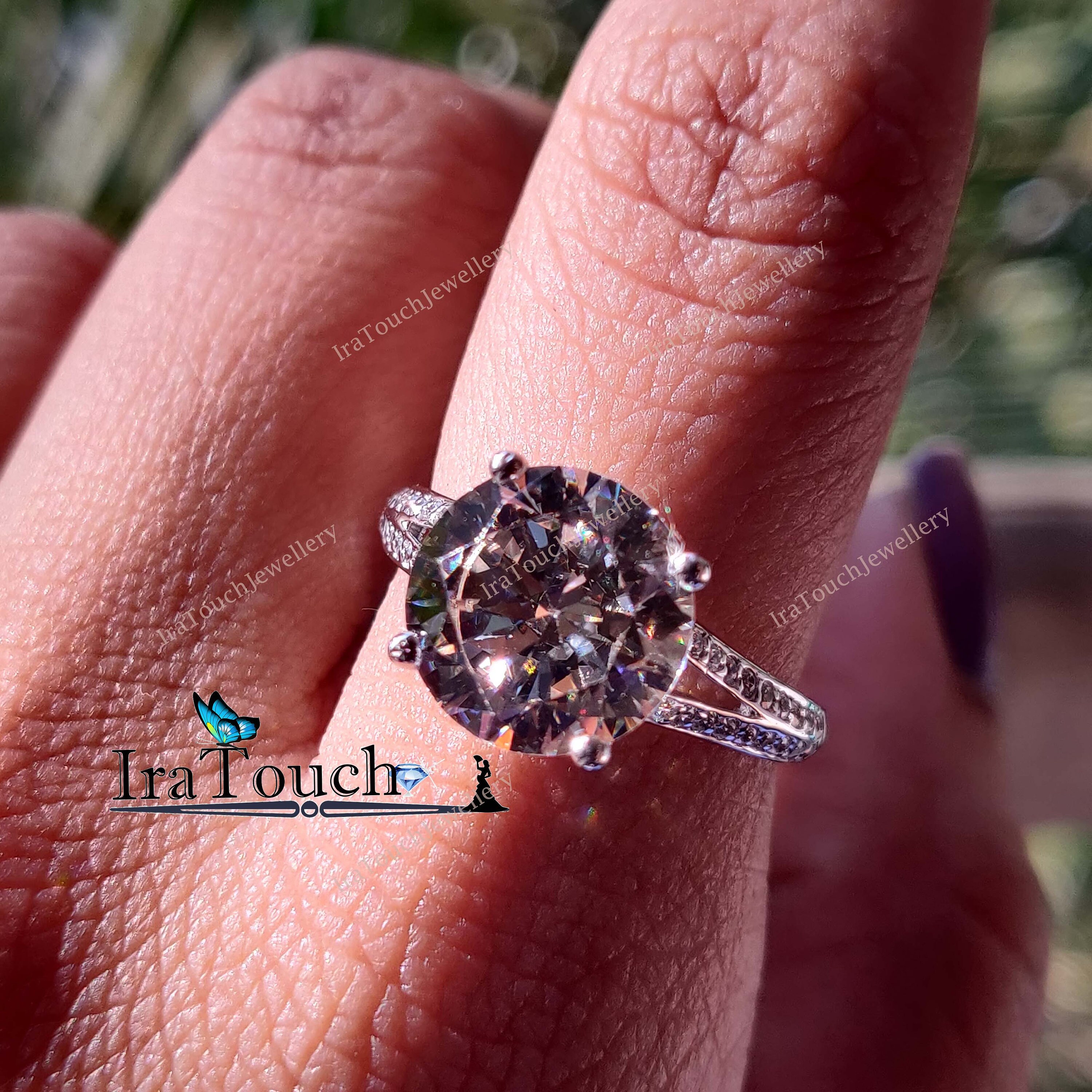 Forever One Diamond Ring split Shank Ring round Diamond Engagement