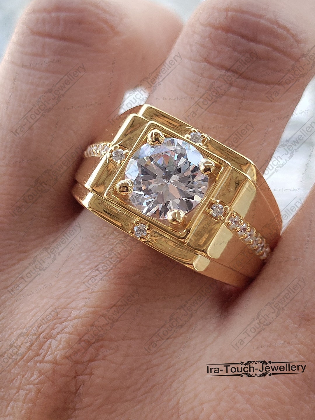Men s Engagement Ring Men s Diamond Ring 14k White Gold Ring Rings for Men Groomsmen Ring 2.00 Ct Round Gift for Him Gemstone Ring Etsy