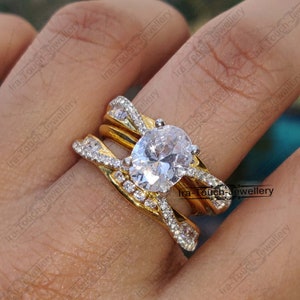CZ Diamond Enhancer Ring Guard, Wraps For Ring, Enhancer Wrap Ring Engagement Wedding Solitaire Ring, Authentieke Wrap Guard Band Voor Vrouwen