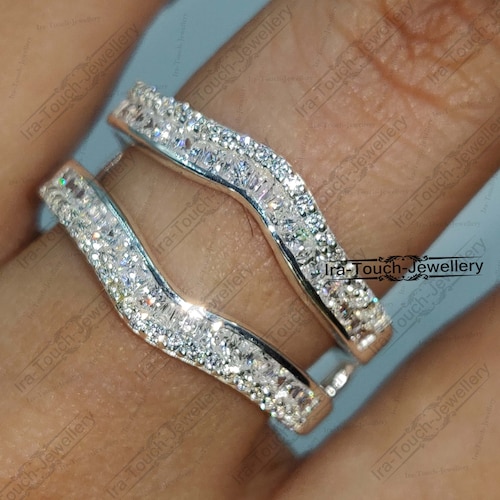 Enhancer Ring Princess Diamond Band Enhancer Ring White Gold Etsy