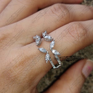 Diamanten bandversterkerring, witgouden band, jubileumring, verlovingsringversterker, solitaire-versterker, dameszilveren ring