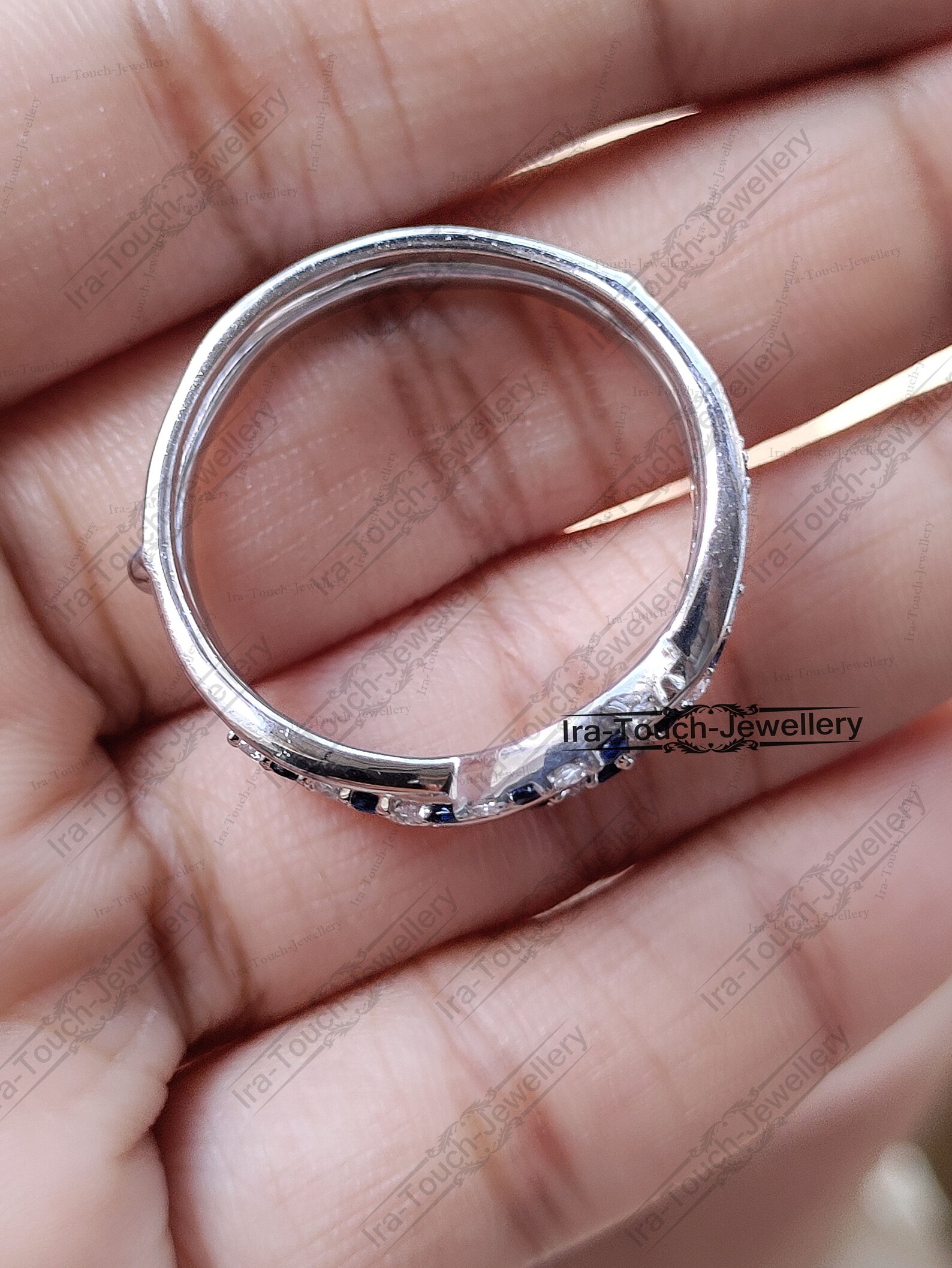 Sapphire Enhancer Wedding Band Unique Ring,vintage Anniversary Enhancer ...