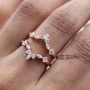 Diamond Band Enhancer Ring,White Gold Over Guard Band, Anniversary Ring,Insert Ring Band Engagement Ring Enhancer, Solitaire Enhancer