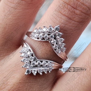 2Ct Round Cut 14K White Gold Gaurd Band,Wedding Engagement Enhancer Ring,White Gold Valentine Day Gift Idea,925 Sterling Silver For Women.
