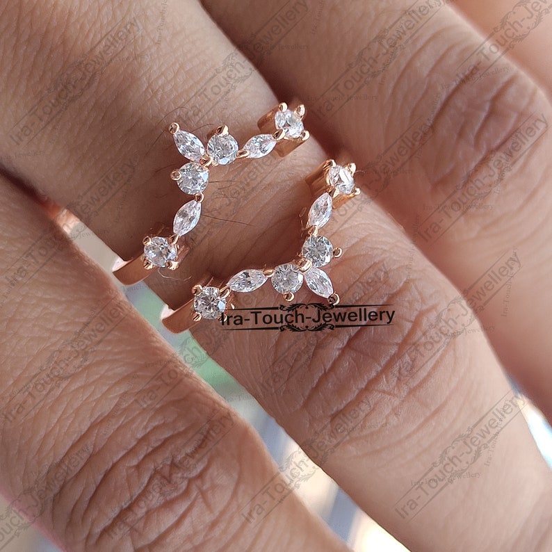 Diamond Band Enhancer Ring,white Gold Over Guard Band, Anniversary Ring ...