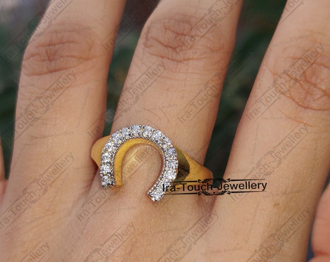 Horse Stallion Pony Diamond Pave & Ruby 18K Rose White Gold Black Diamond Ring main image 0