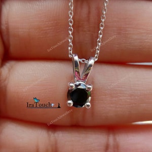 Diamond Necklace / 14k White Gold Plated Diamond Necklace 1 Ct / Diamond Solitaire Necklace / Prong Set Diamond Solitaire / Bridal Necklace