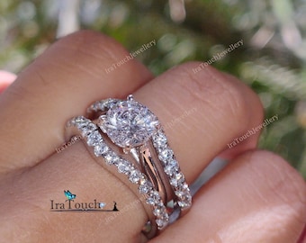 CZ Diamond Enhancer Ring Guard, Wraps For Ring, Enhancer Wrap Ring Engagement Wedding Solitaire Ring, Authentieke Wrap Guard Band Voor Vrouwen