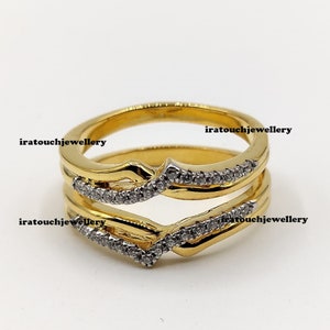 VVS1 Diamant BandEnhancer Ring, Gelbgold über Schutzband, Jubiläumsring, VerlobungsringEnhancer, SolitärEnhancer