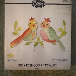 Love Birds Dena Designs 657391 Sizzix Bigz Die in original packaging