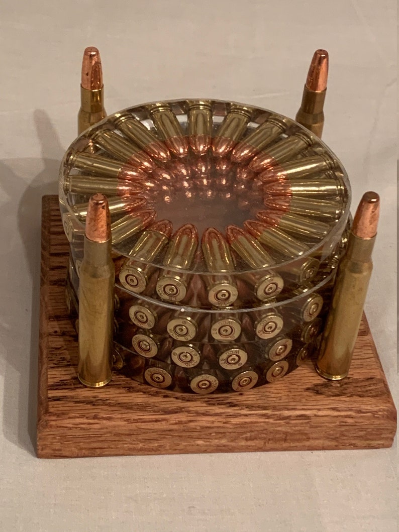 Handmade 9mm Bullet Coaster Set Etsy