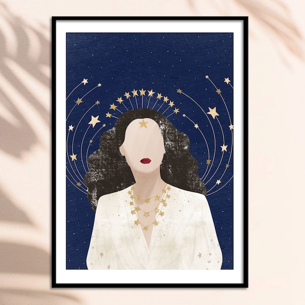 Ziegfeld Girl - abstract portrait, A4 and A3 art print