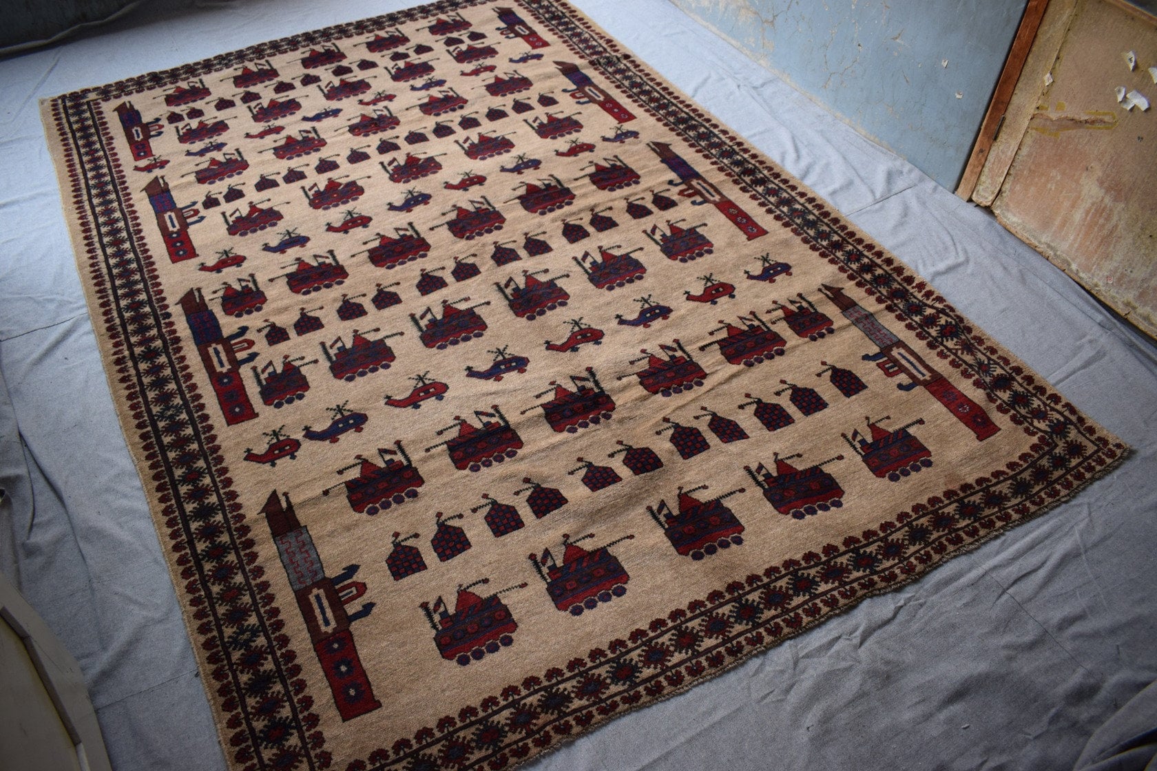 6'6x9'6 ft Large Afghan War Rug Large Etsy