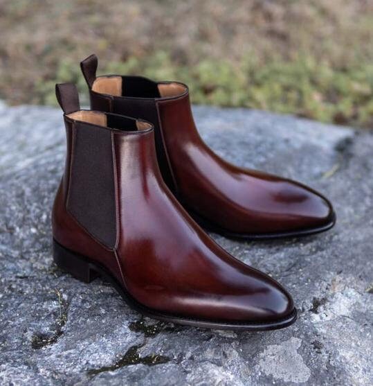Handmade Leather Patina Shaded Chelsea Boots for Men's - Etsy