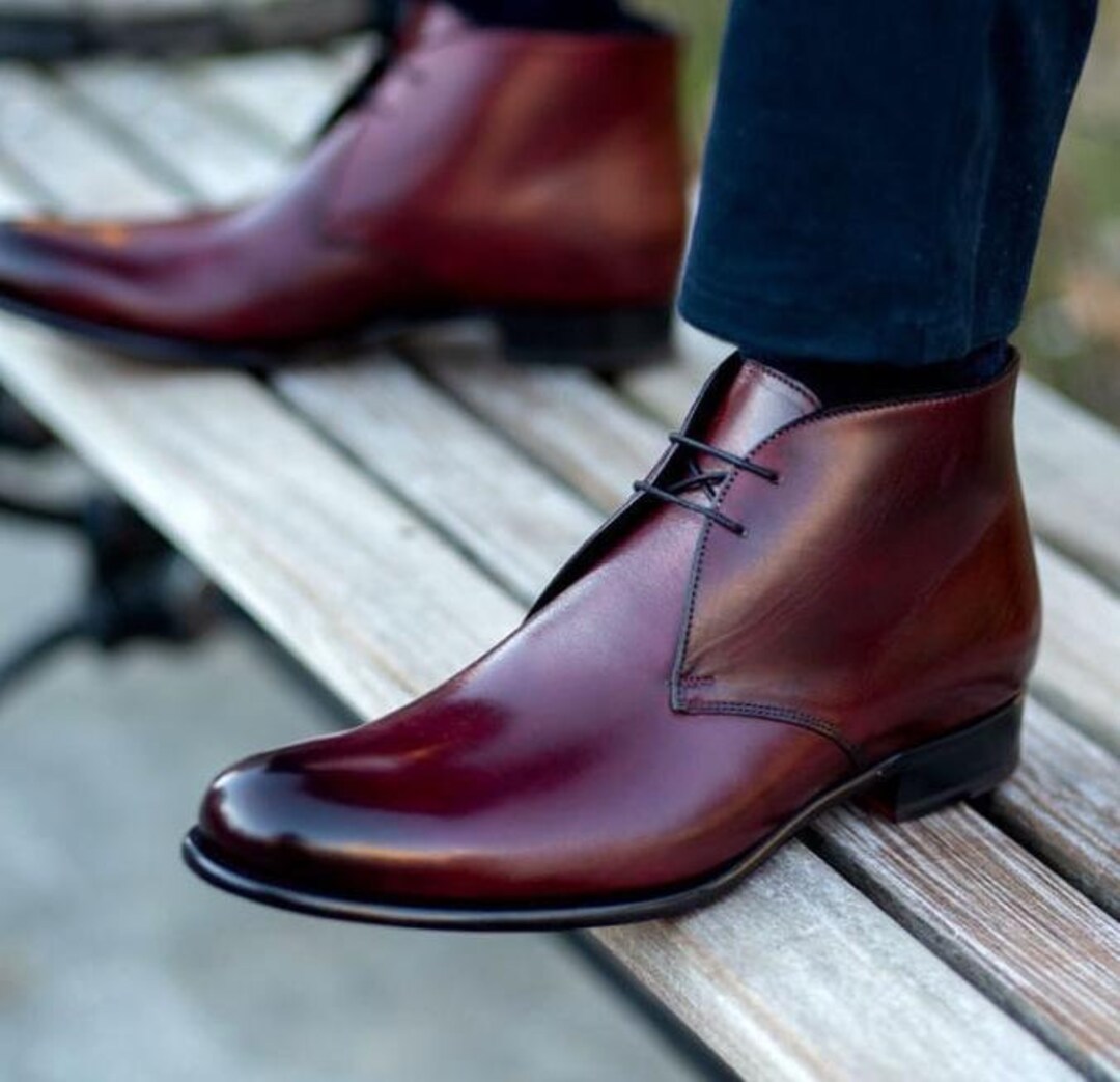 Handmade Leather Patina Shaded Chukka Boots for Men's - Etsy