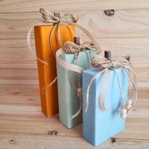 Wooden Pumpkin Fall Decoration 3-Toned Wooden Pumpkin Set Farmhouse Style