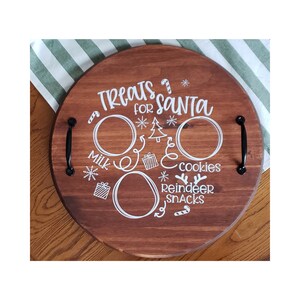 Handmade &quot;Treats for Santa&quot; Serving Tray Christmas |Leave Santa Treats in Style |Christmas Charcuterie Board |
