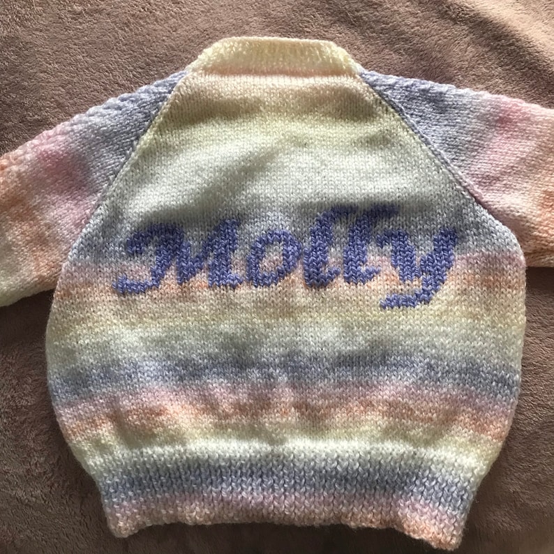 Personalised cardigan Rainbow