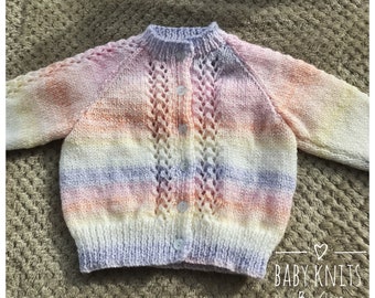 Rainbow Baby cardigan (other colours available)