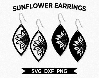 Download Sunflower Earrings Svg Etsy