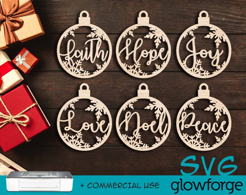 6 Snowflake Christmas Ornaments Glowforge SVG Cut File | Etsy 6 Snowflake Christmas Ornaments Glowforge SVG Cut File | Etsy