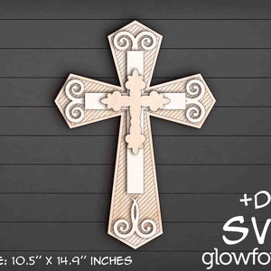 Kreuz, Glowforge SVG, Laser Cut Dateien, Türaufhänger, Wohndekor, Wandkunst, Holzschild, Wohngeschenk
