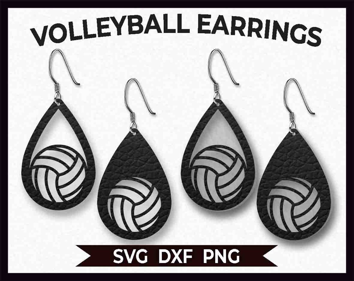 Volleyball Earrings SVG Instant Download Cut File Etsy