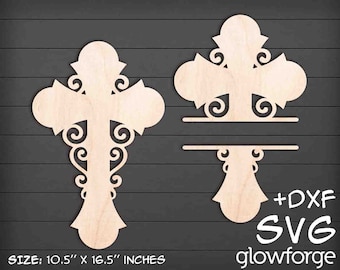 Cross, Glowforge SVG, Laser Cut Files, Door Hanger, Home Decor, Wall Art, Wood Sign, Home Gift
