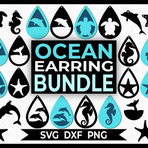 Ocean Earring Bundle - SVG - Sofort Download - Alle Ozean Ohrringe im Shop - Cut File - Tropfen - Stapel ohrringe - Cricut - Silhouette