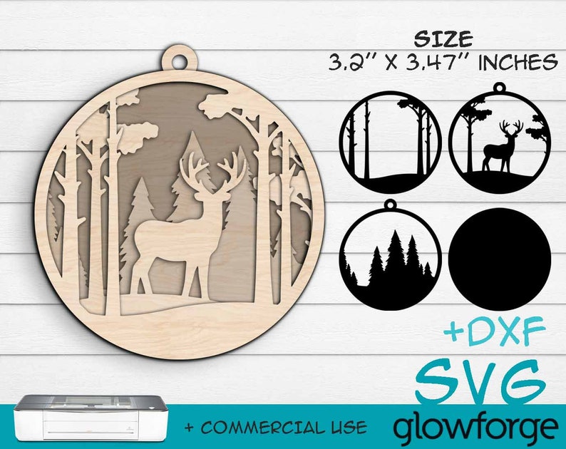 Christmas Ornament Glowforge SVG Multi Layer Laser Cut DXF | Etsy
