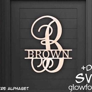 Monogram Entire Alphabet Letter, Glowforge SVG, Door Hanger, Cut File, Instant Download, Laser Cut Template