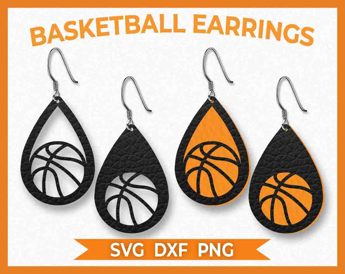 Basketball Earrings SVG Instant Download Cut File Etsy