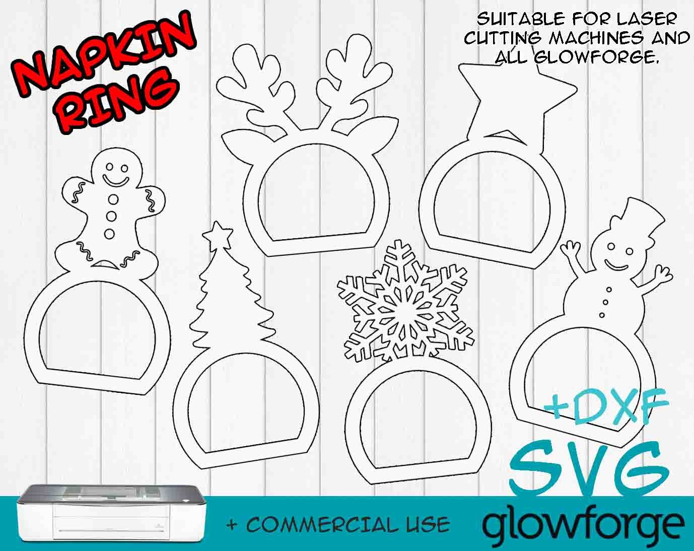 Napkin Ring Christmas Napkin Holder Holiday Glowforge SVG - Etsy Australia