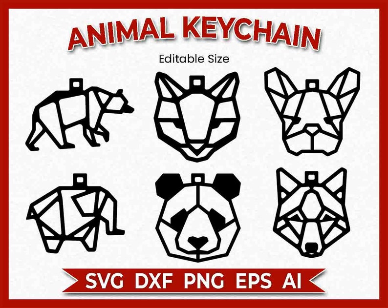 Download 6 Animal Keychains Cut File Instant Download Dxf Svg Png ...