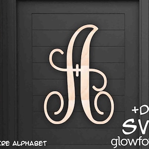 Monogram Entire Alphabet Letter, Glowforge SVG, Door Hanger, Cut File, Instant Download, Laser Cut Template