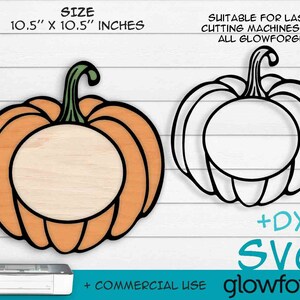 Pumpkin, Glowforge SVG, Fall Pumpkin, Door Hanger, Cut File, Instant Download, Laser Cut Template