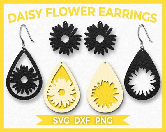 Download Daisy Flower Earrings Svg Instant Download Cut File Etsy