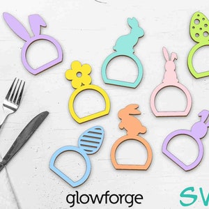 Serviettenring, Ostern, Serviettenhalter, Glowforge SVG, Instant Download, Cut Files, Ready to Cut, Hase, Hase, Ei
