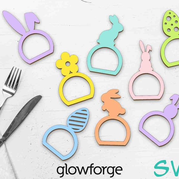 Napkin Ring, Easter, Napkin Holder, Glowforge SVG, Instant Download, Cut Files, Ready to Cut, Bunny, Rabbit, Egg